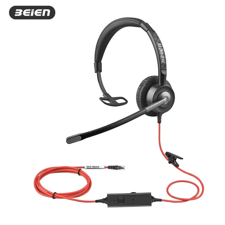 RJ9 Wired Telephone Headset With Mic